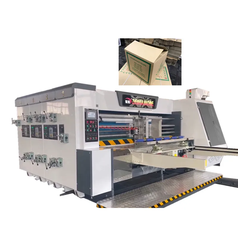 Box Printing, Slotting and Die Cutting Machine High Speed Corrugated Cardboard Fully Automatic Flexo Rotary Die Slotter 2 Colors