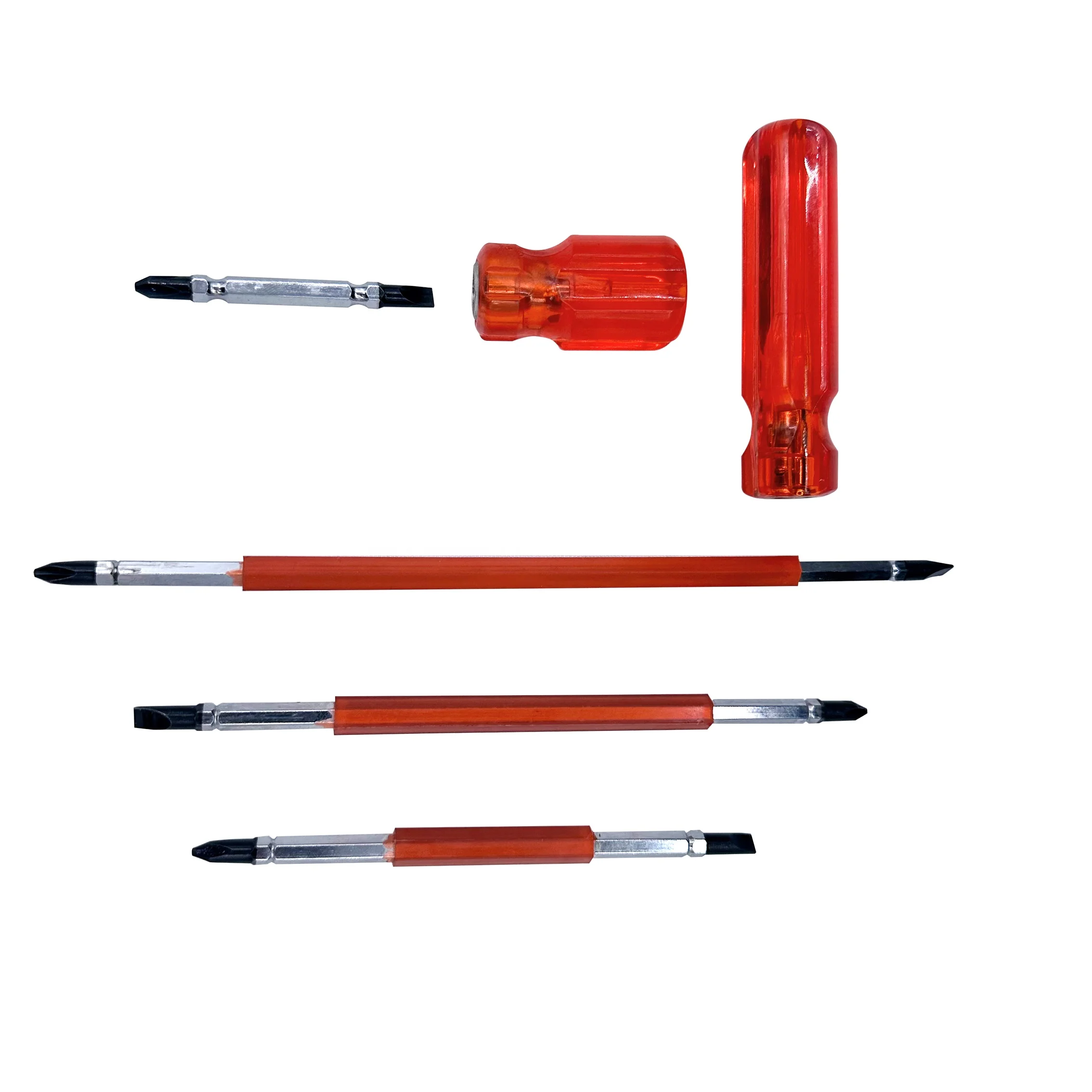 Red Transparent Handle Mini Size Screwdriver Portable Radish Head Repair Tools Screwdriver