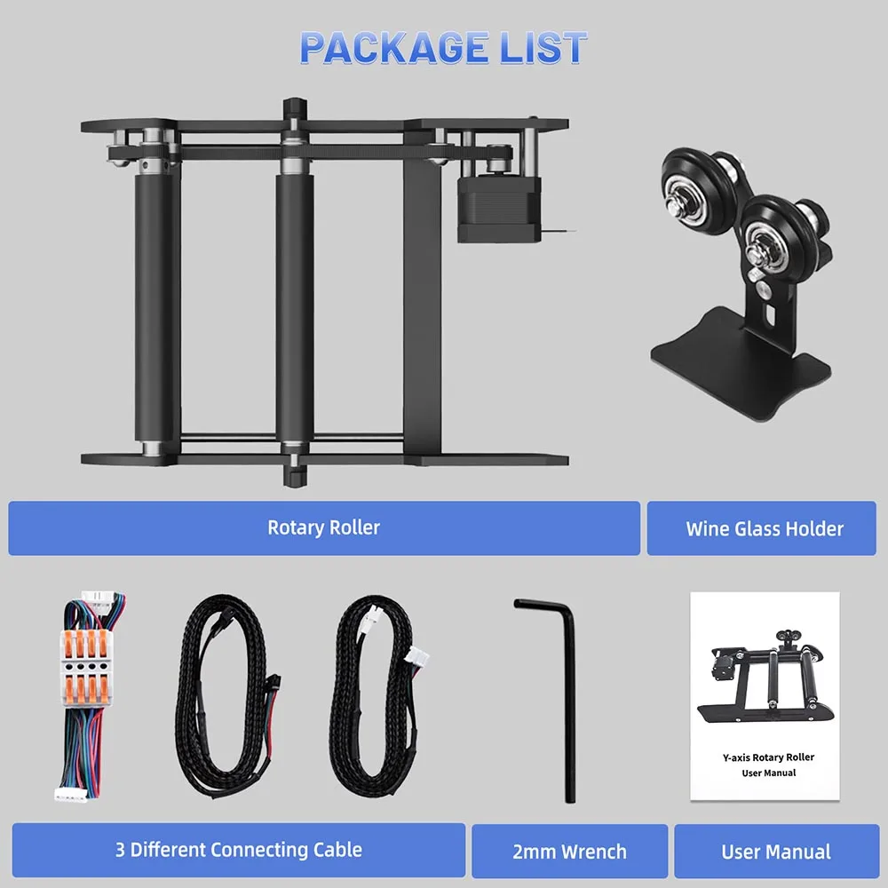 Lingyue Laser Engraving machine Y-axis Rotary Roller Engraving Module for Engraving Cylindrical Objects Cans
