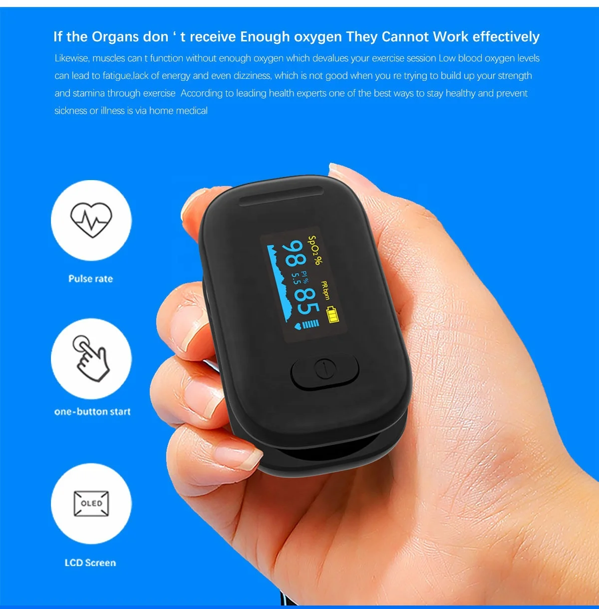 Новое поступление медицинский пульсоксиметр кончик пальца с одобренным MDR