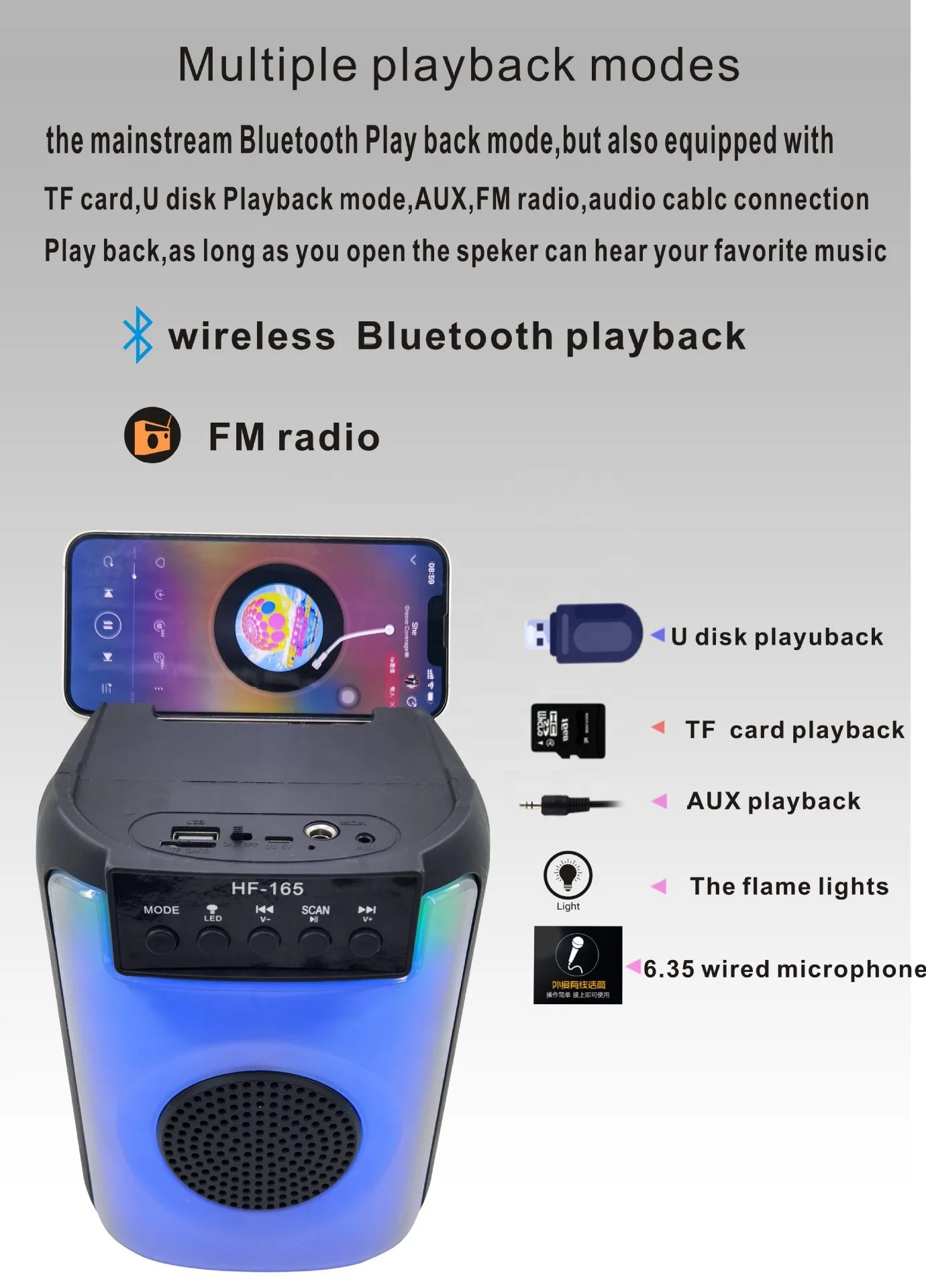 Caixa de so Enceinte hifi altavoz y bocina parlantes bluetooh m lautsprecher hifi mini altoparlante outdoor led speaker 3 inch