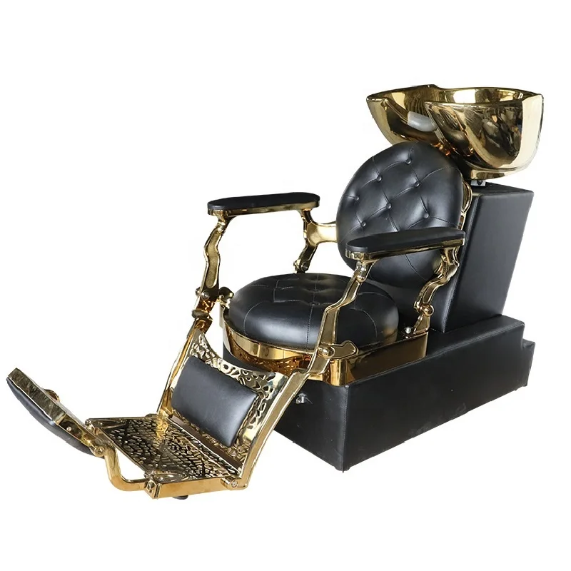 Hot sale modern hair chair backwash salon beauty black sitting hair salon equipment shampoo bed ceramic bowl chair for sale