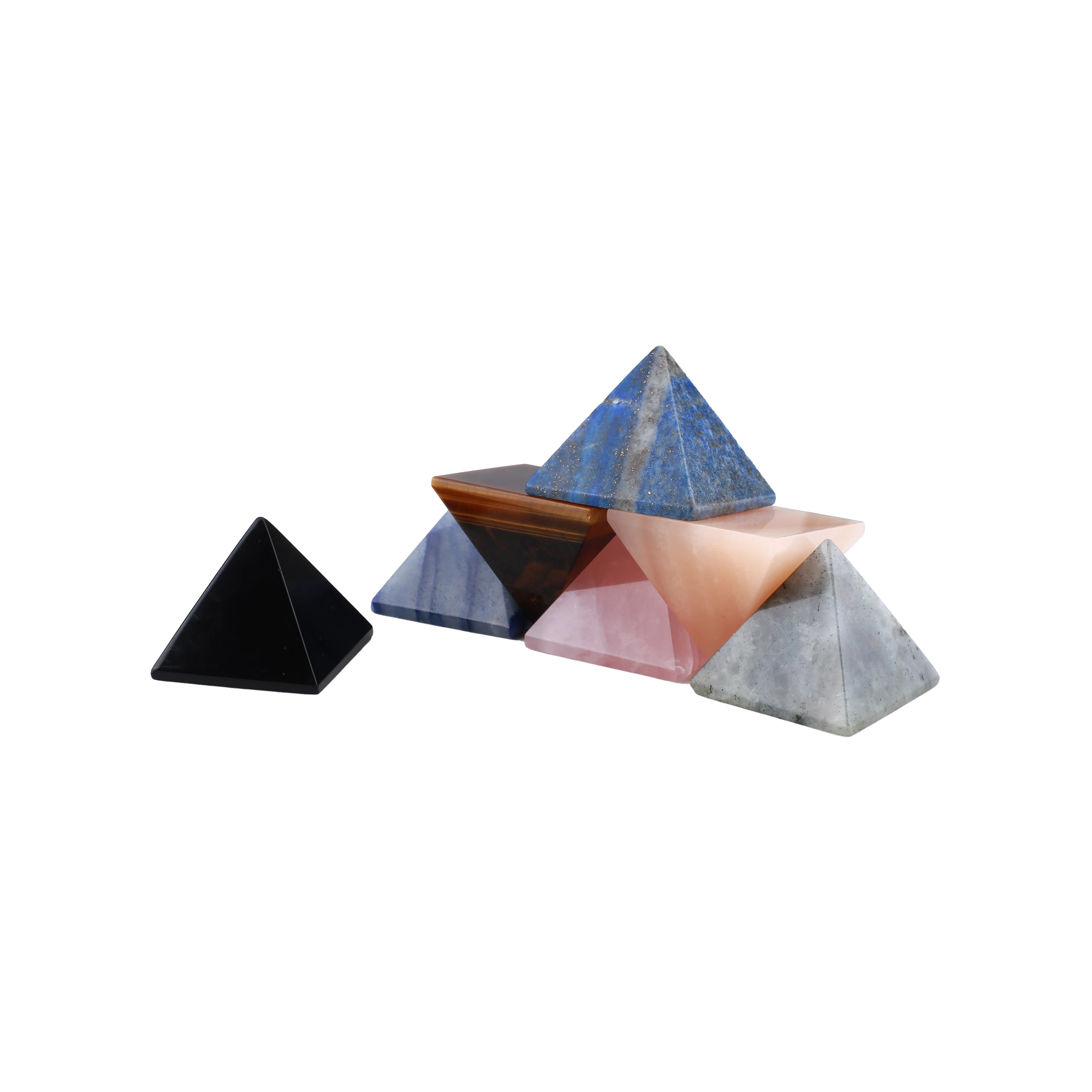 High quality natural crystal hand carved pyramids home decorations pyramid amethyst peridot healing crystal