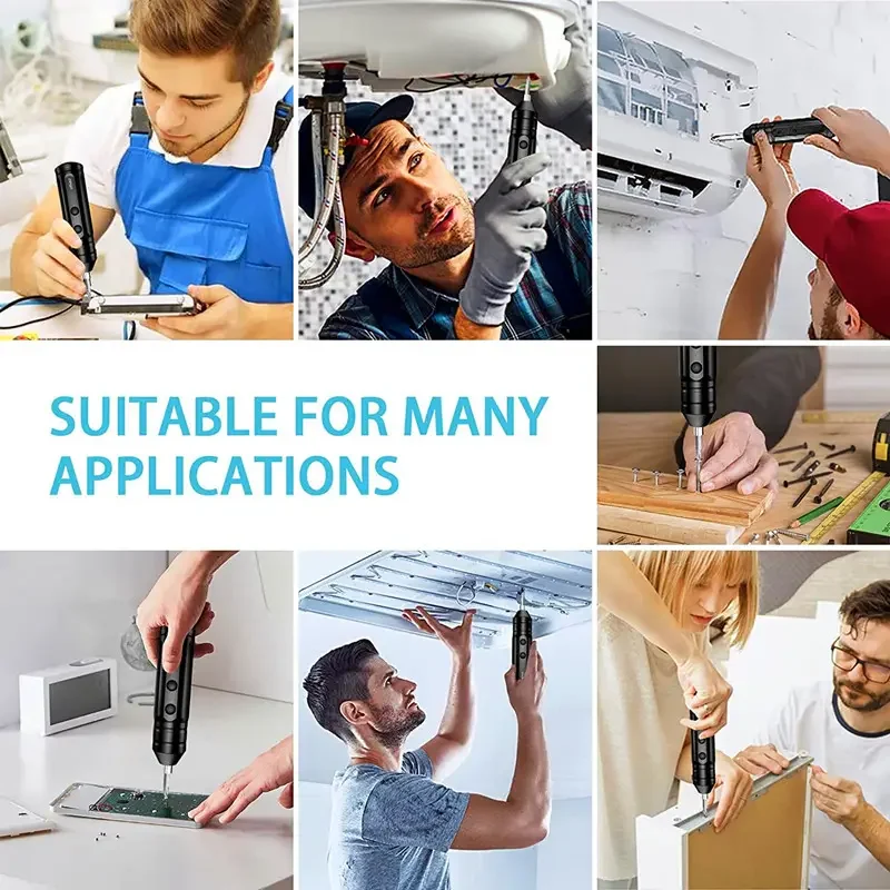 Cordless 1bit Portable Mini Electric Screwdriver 3.7V Power 3 N.m Max.Torque USB Charge Tool Set Screwdriver