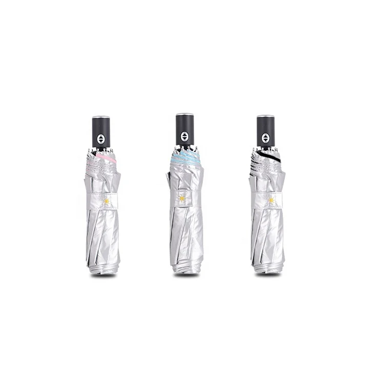 
UV Protection Fabric with Silver Coating Fully Automatic Umbrella Three folding Umbrella With Logo Prints 