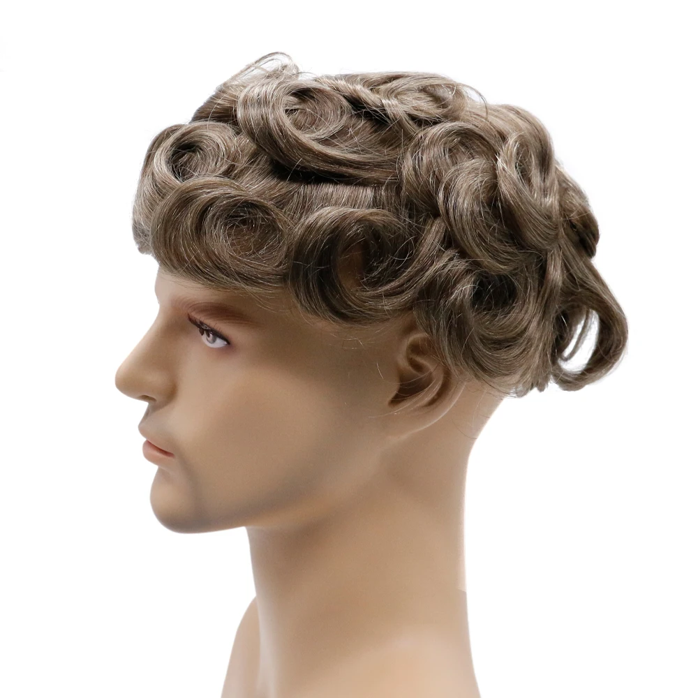 
Fast Shipping Natural Hairline Bleached Knots French Lace Men Toupee With Mono Net 