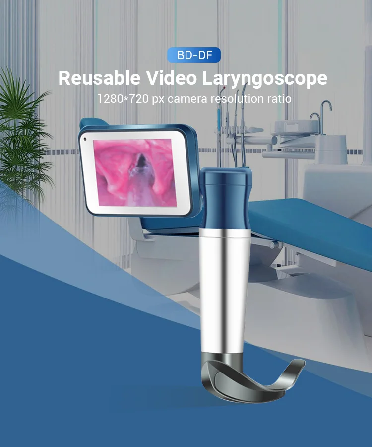Бесдата BD-DF CE HD laringoscopio Твердые видео Ларингоскоп способный преодолевать Броды для взрослых и