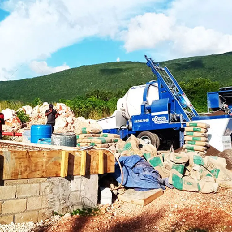 Trailer Small Concrete Mixer And Concrete Pump Together