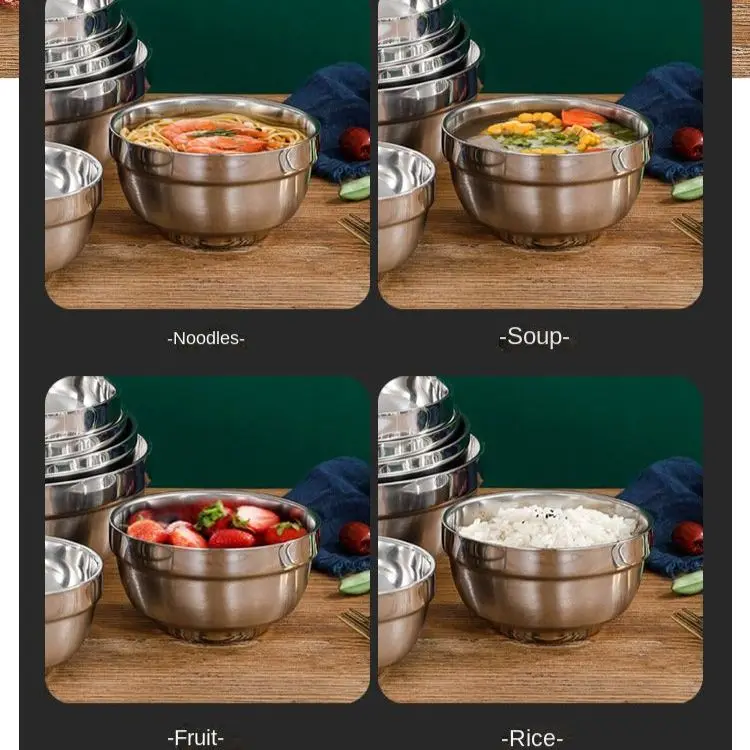 Hot Selling Factory Insulated Double Walled 304 Stainless Steel Japanese Style Tableware Utensils Soup Bowl