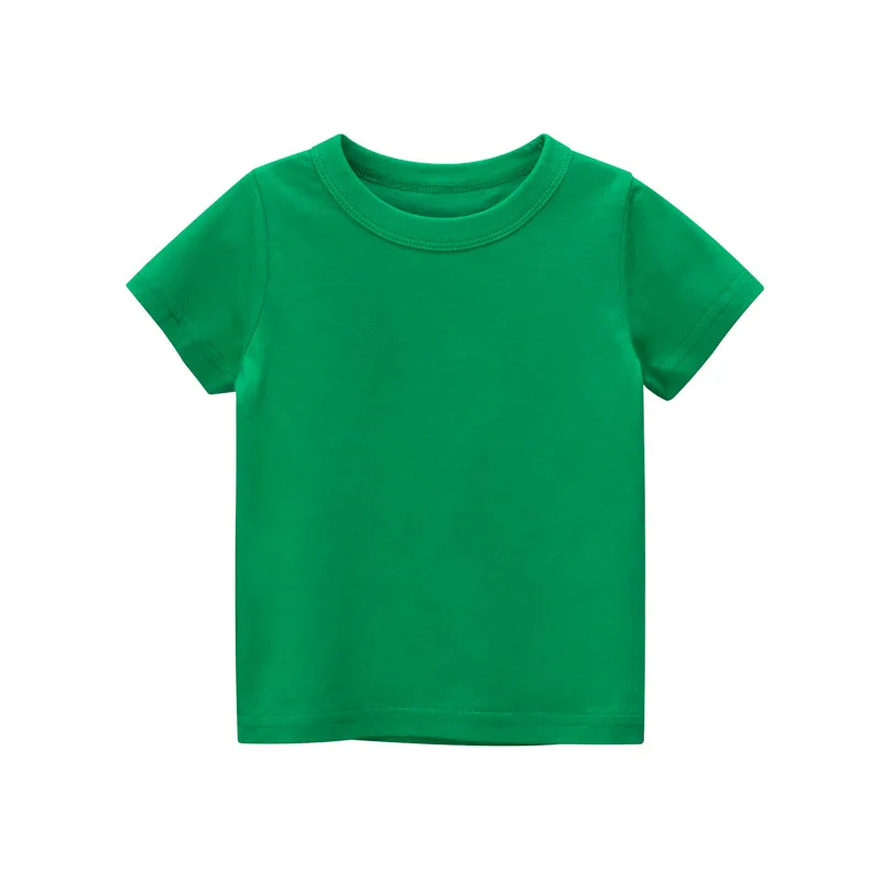 
Wholesale custom printing 100% Cotton short sleeve shirts Classic plain blank tops Girls T-shirts for little girls kids clothing 