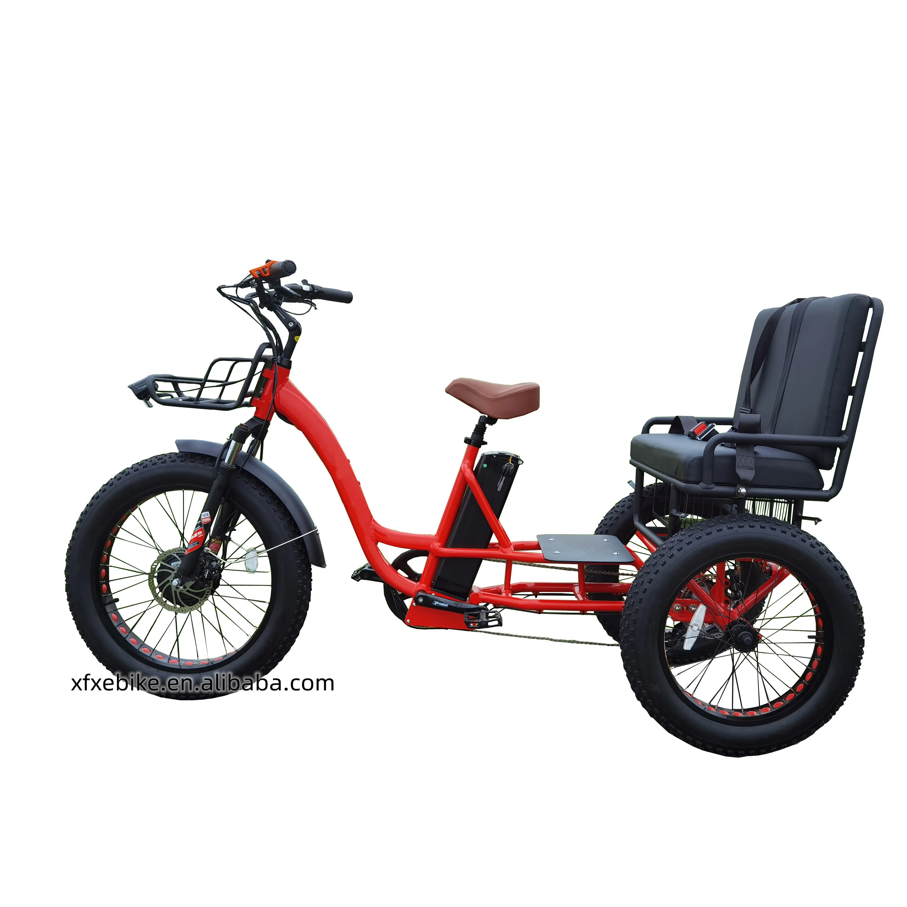 Large Capacity Tricycle 48V 19.2Ah Electric Cargo Bike 750W Rear Hub Motor 24Inch 3 Wheel Far Tire Trike electric tricycles