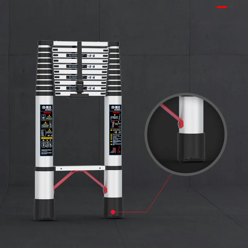 Stainless Steel telescopic ladder household herringbone portable folding ladder platform step ladder