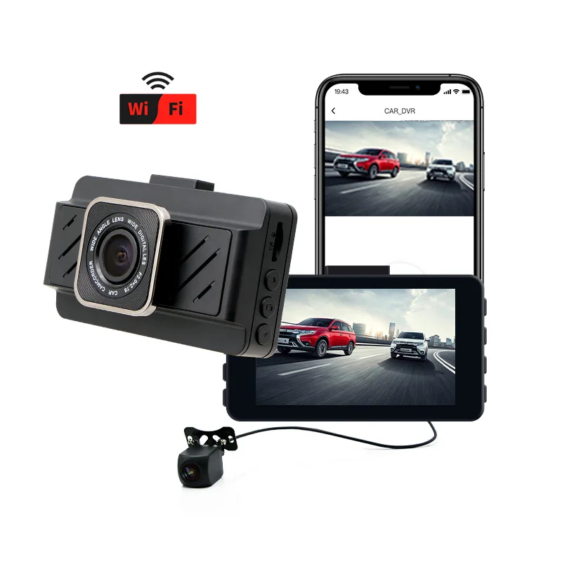 OEM Manufacturer  Fashion Design 3 inch Dual-way DVR 4k+1080P GPS Dash Cam Loop Recording DVR for Universal Car