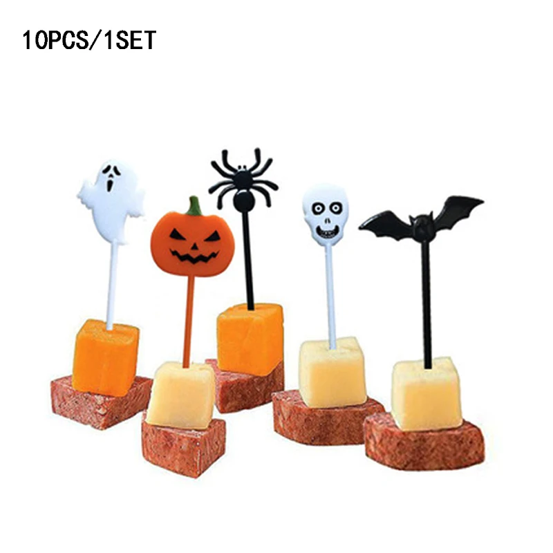 Fruit small fork bento decoration supplies pumpkin bat shape dessert fork  Halloween supplies