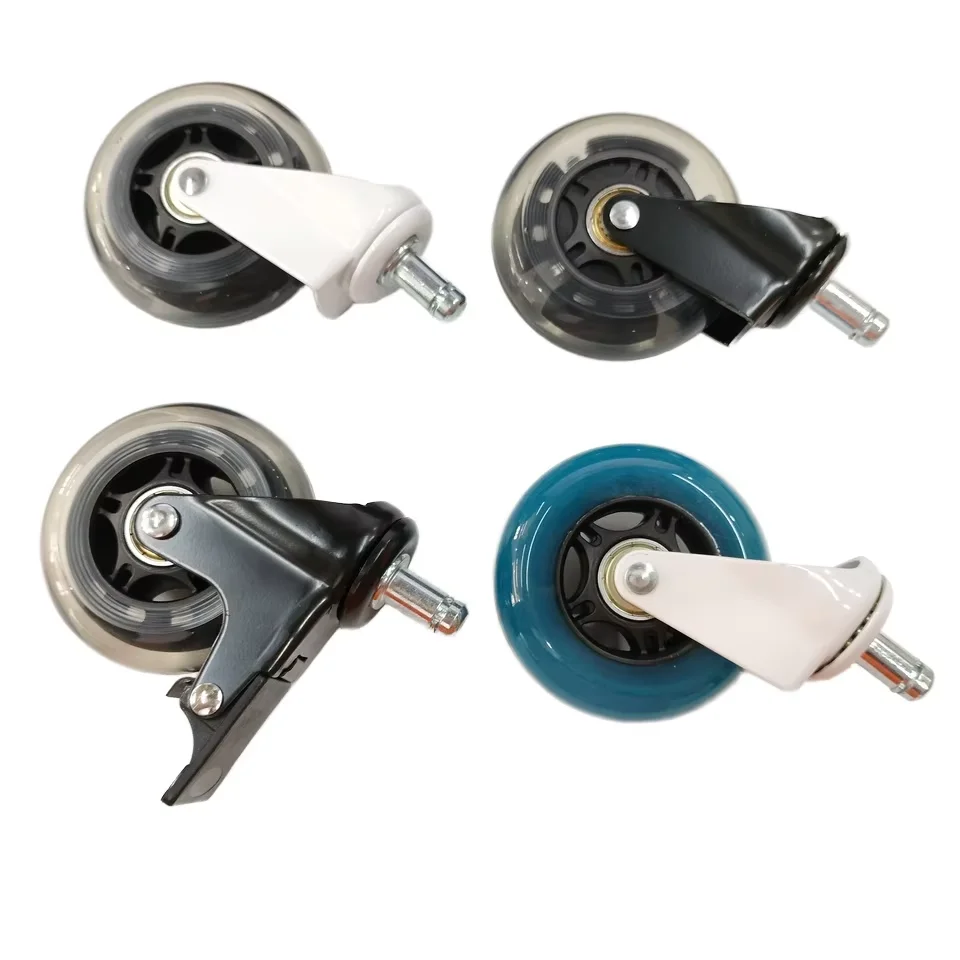 Modern Design PU Caster Office Chair Wheels Universal Stem Lock Swivel Office School Living Room Kitchen Furniture Hospital Use
