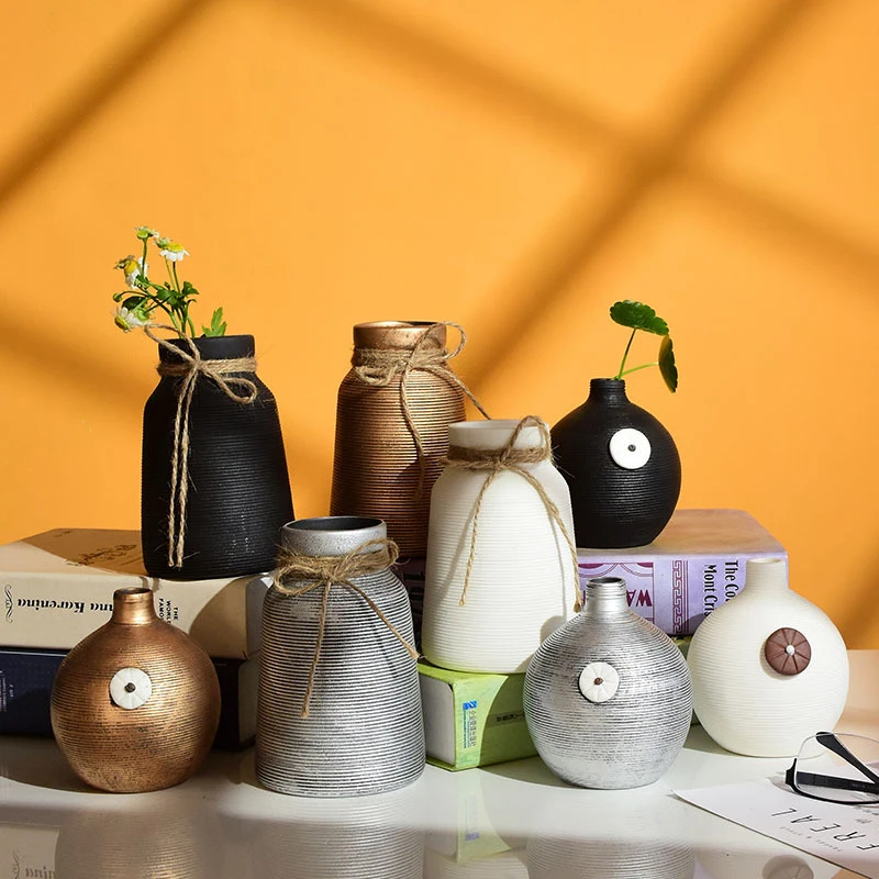 Wholesale porcelain flower vase for home decor modern ceramic vase set design wedding centerpieces rough white vase