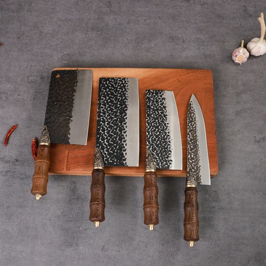 4 Pcs/set Stainless Steel Kitchen Knife Set Forged ABS Handle Kitchen Knife Set with wooden block