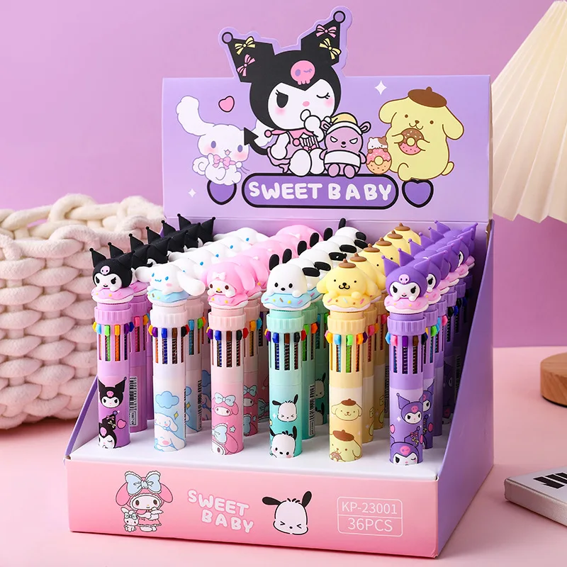 36pcs/box Sanrioed Pressing Neutral Pen Cute Pochacco Cartoon Student New cartoon cute little girl black press neuter pen sets