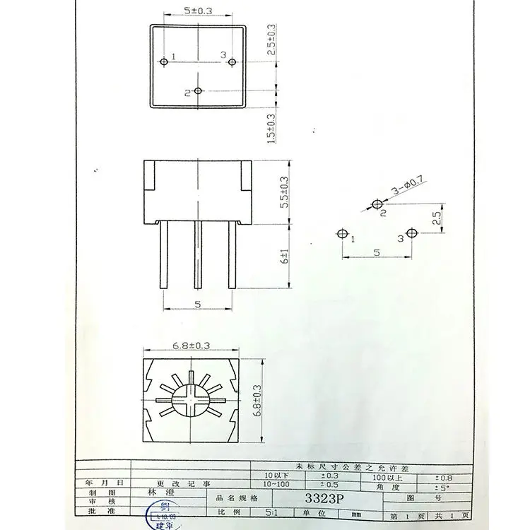 3323P model 50k precision knob potentiometer 30k fine adjustment b504 potentiometer