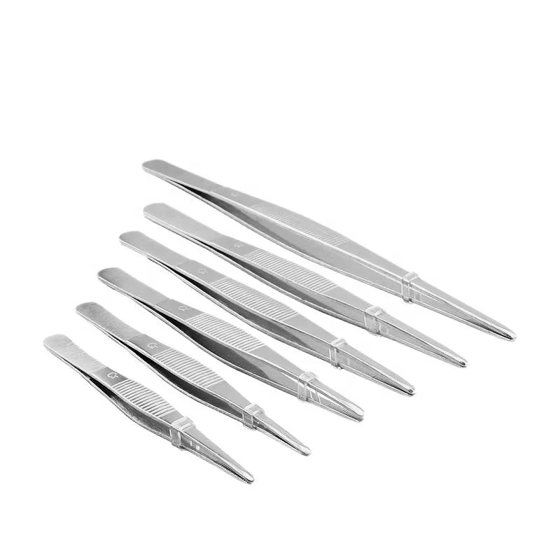 12.5cm 14cm 18cm 20cm 30cm Medical Instruments Anti-static Tweezers Eyelash Extension Curved Stainless Steel Tweezer