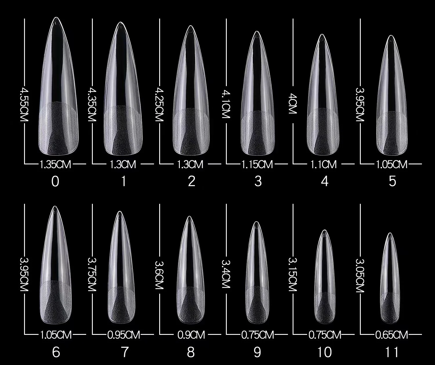 Finger Artificial Full Cover French False Non C Curve Stiletto pointed Square Coffin Super Clear Matt Soft Gel Nail Tips
