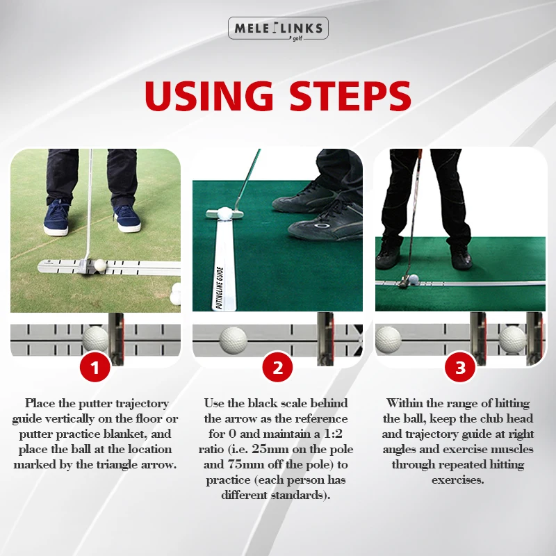 Aluminum Alloy Golf Putting Guide Ruler Alignment Training Aid For Putting Green Indoor & Outdoor Golf Putting Trainer