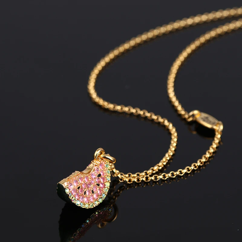 Red watermelon sweet stainless steel necklace