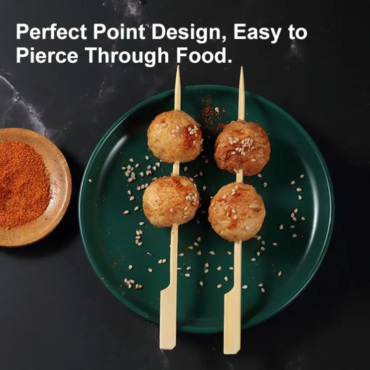 Custom Printed Bbq Chicken Meat Large Kofta Kabab 2Mm Bamboo Skewer