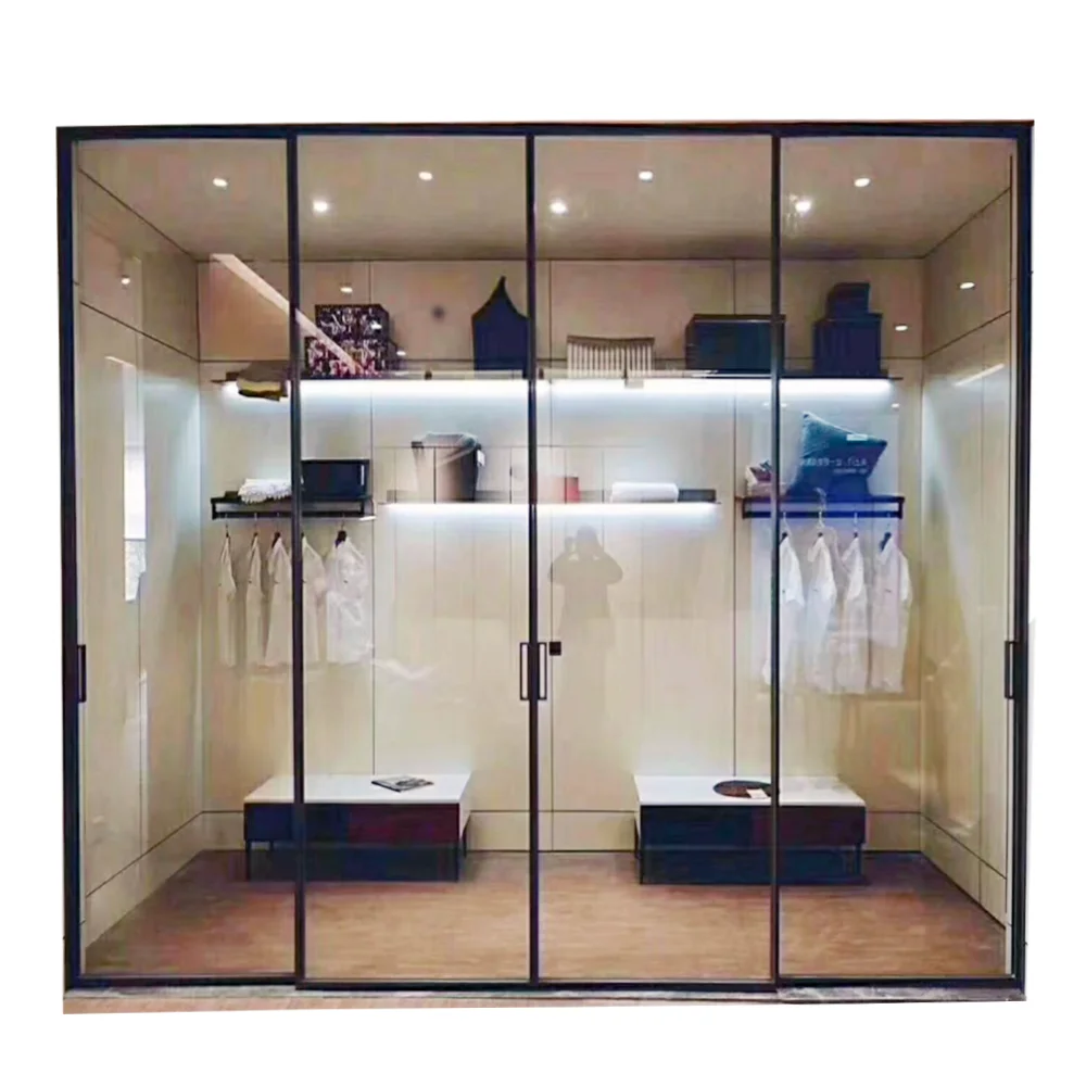 European Multi-Panel panoramic doors aluminium partition wall divider slide and stack for wall partition