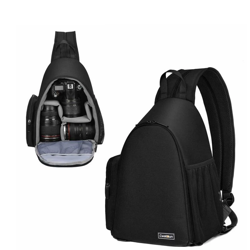 Cwatcun D17  Protective Travel DSLR SLR Mirrorless Crossbody Shoulder Camera Sling Bag For Canon For Nikon For Sony