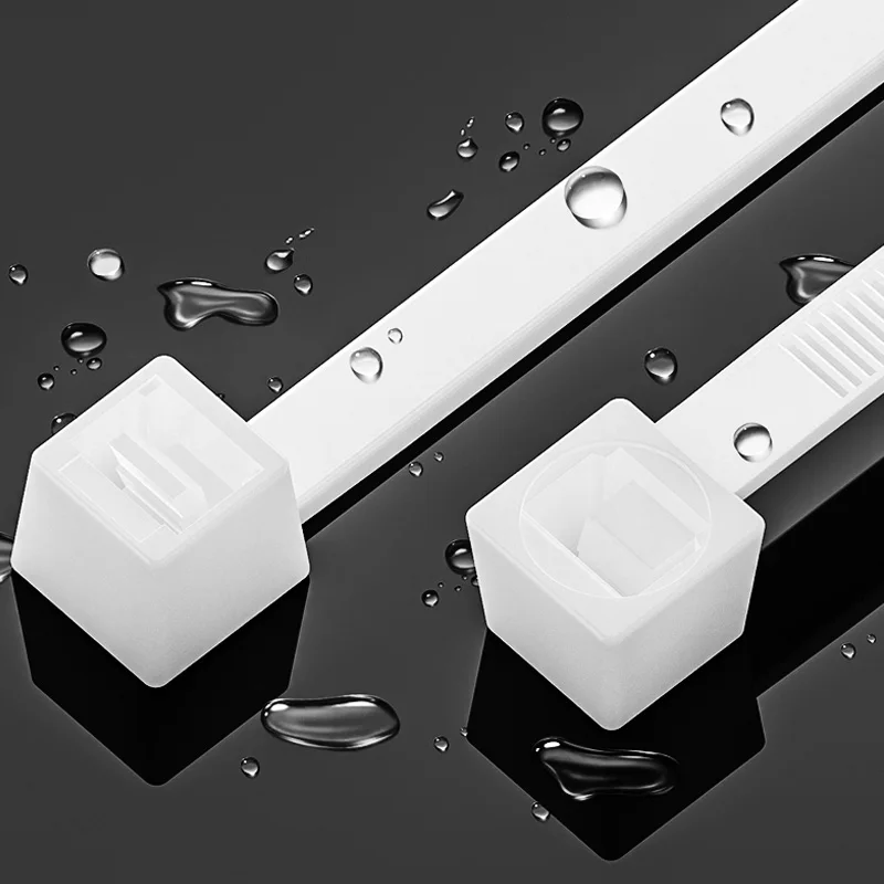 100 Pcs Pack Strong never break self-locking black nylon cable tie heavy duty plastic zip ties