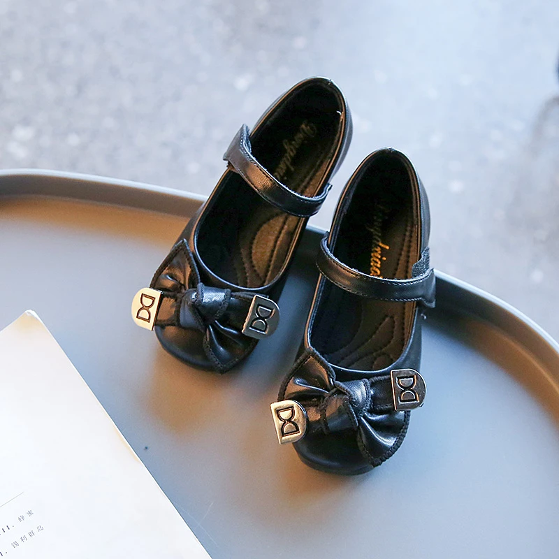 New Princess Leather Shoes Girls Single Shoes Soft Sole Children Bowknot Spring and Autumn Sweet Toddler Shoes Cute Chic Flats