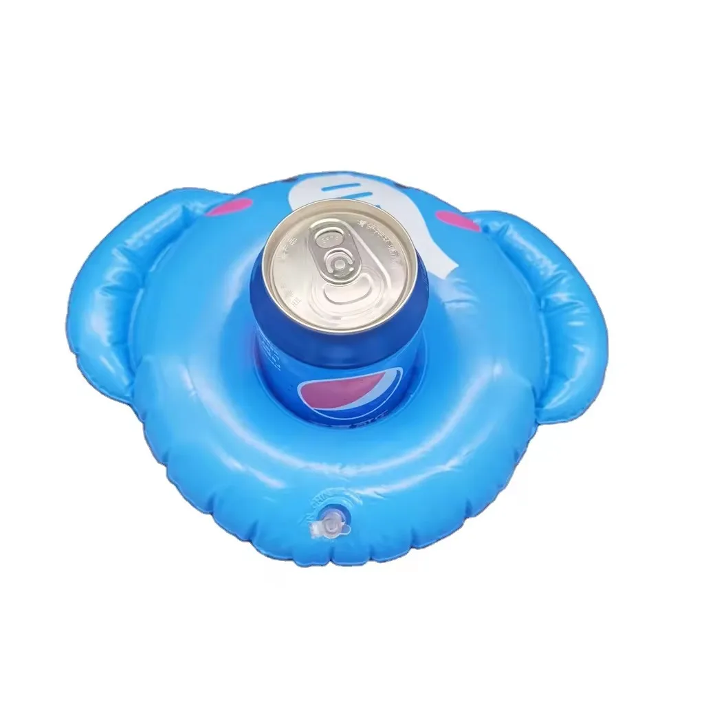 Wholesale custom summer party bucket animal elephant PVC floating cup drink wine bottle holder inflatable swimming pool toys