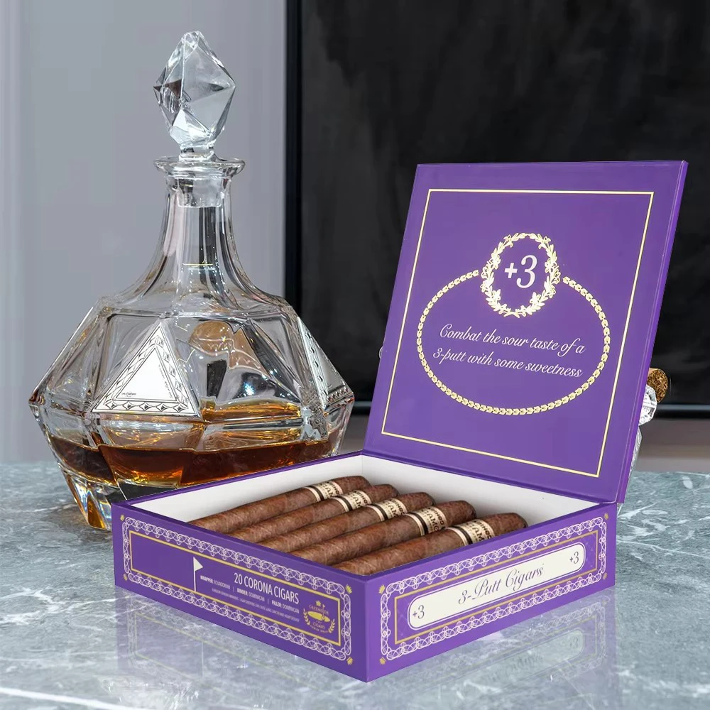 Wholesale Custom Empty Mini Small Hard Paper Black Cardboard Cigar Box China For Cigars Tobacco Packaging Boxes