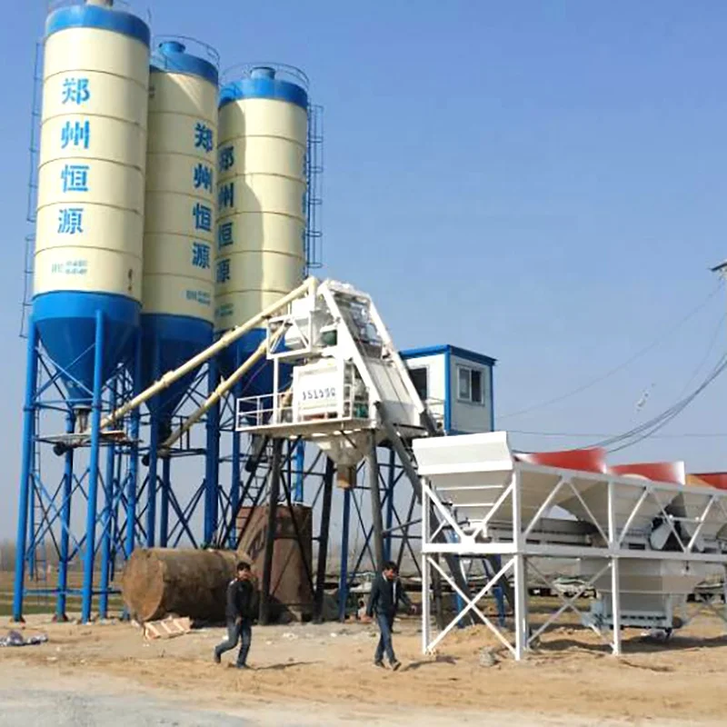 100m3/h Ready mix concrete plant big capacity concrete batching plant cement skip type concrete mixing plant full automatic