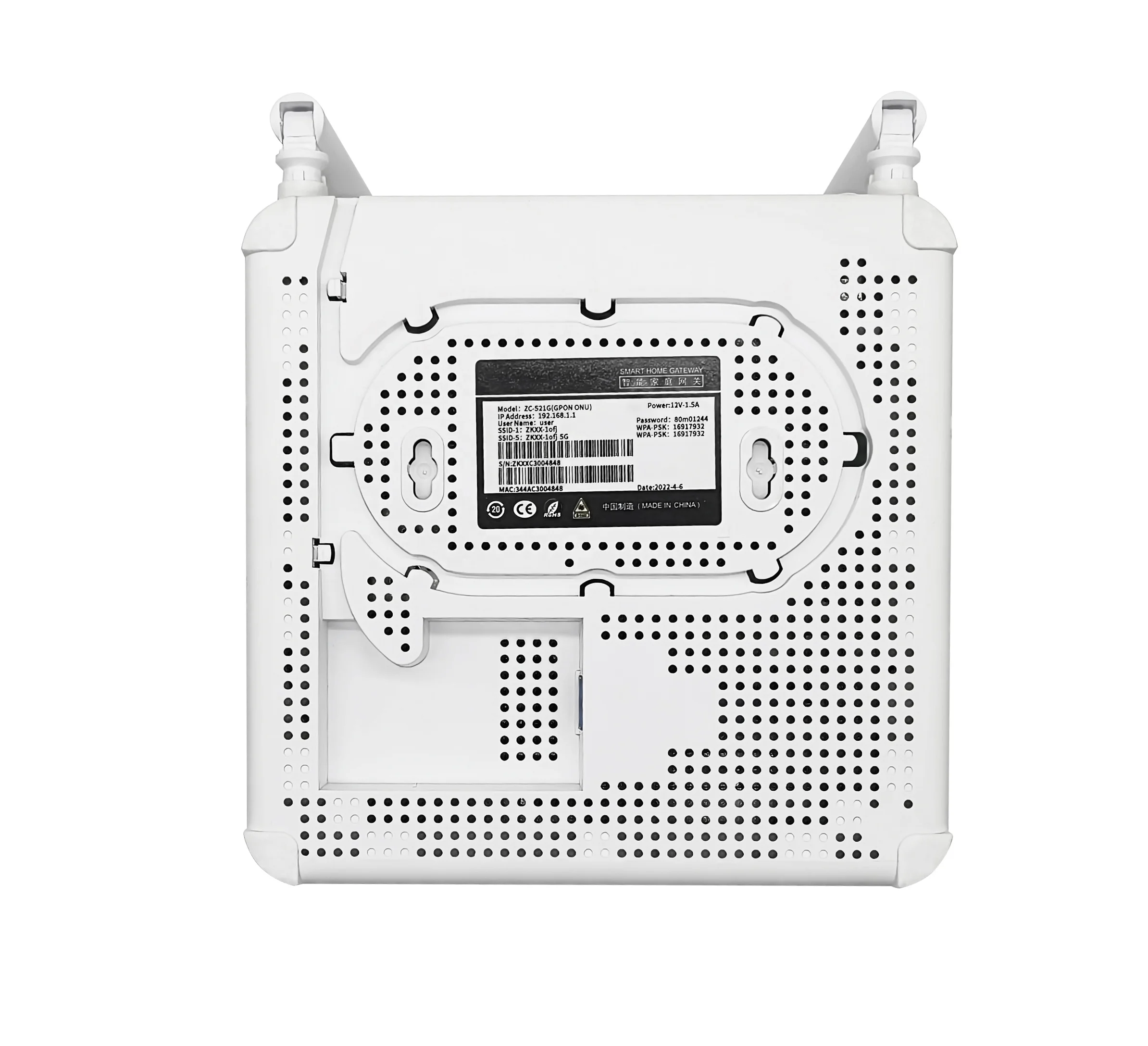 OEM GPON ONU ZC-521G geon onu 4ge+1voip+2.4&5g dual band wifi +2usb same function as EG8145V5/HS8546V5 F673A V9/F670L