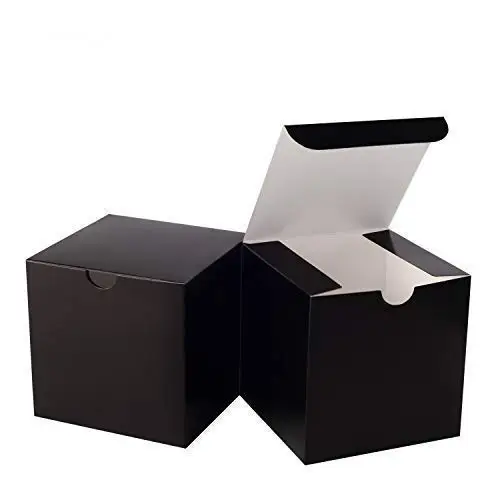 Wholesale black card box carton blank packaging box square black gift box