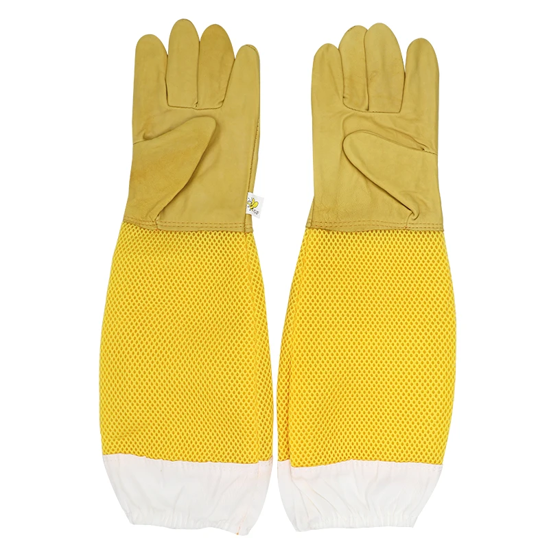 Beekeeping professional equipment leather gloves yellow bee keeper protective gloves