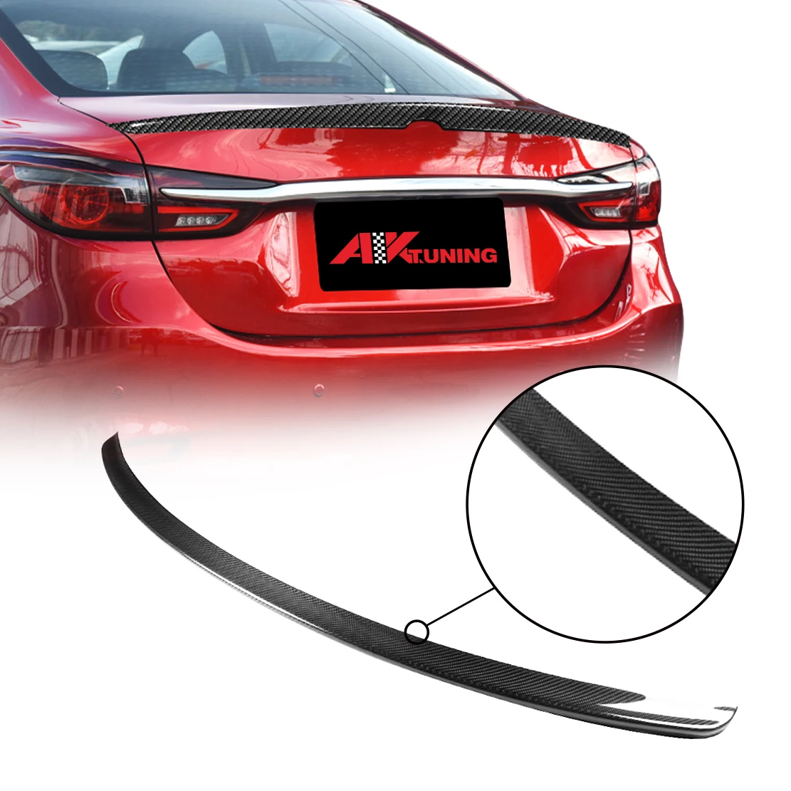 full  body kit hot sell auto wing rear car spare  lip real forge carbon car rear lip bumper  for  Mazda 6 atenza 2019-
