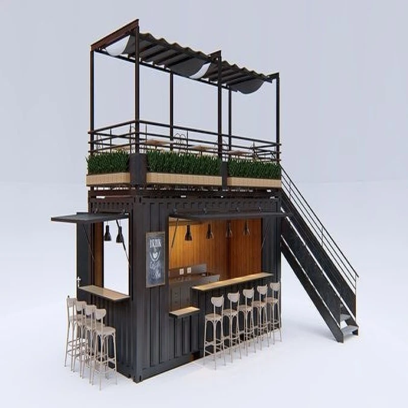 Модный дизайн быстрая сборка стальная конструкция двухслойный контейнер для еды мобильного магазина кофейни