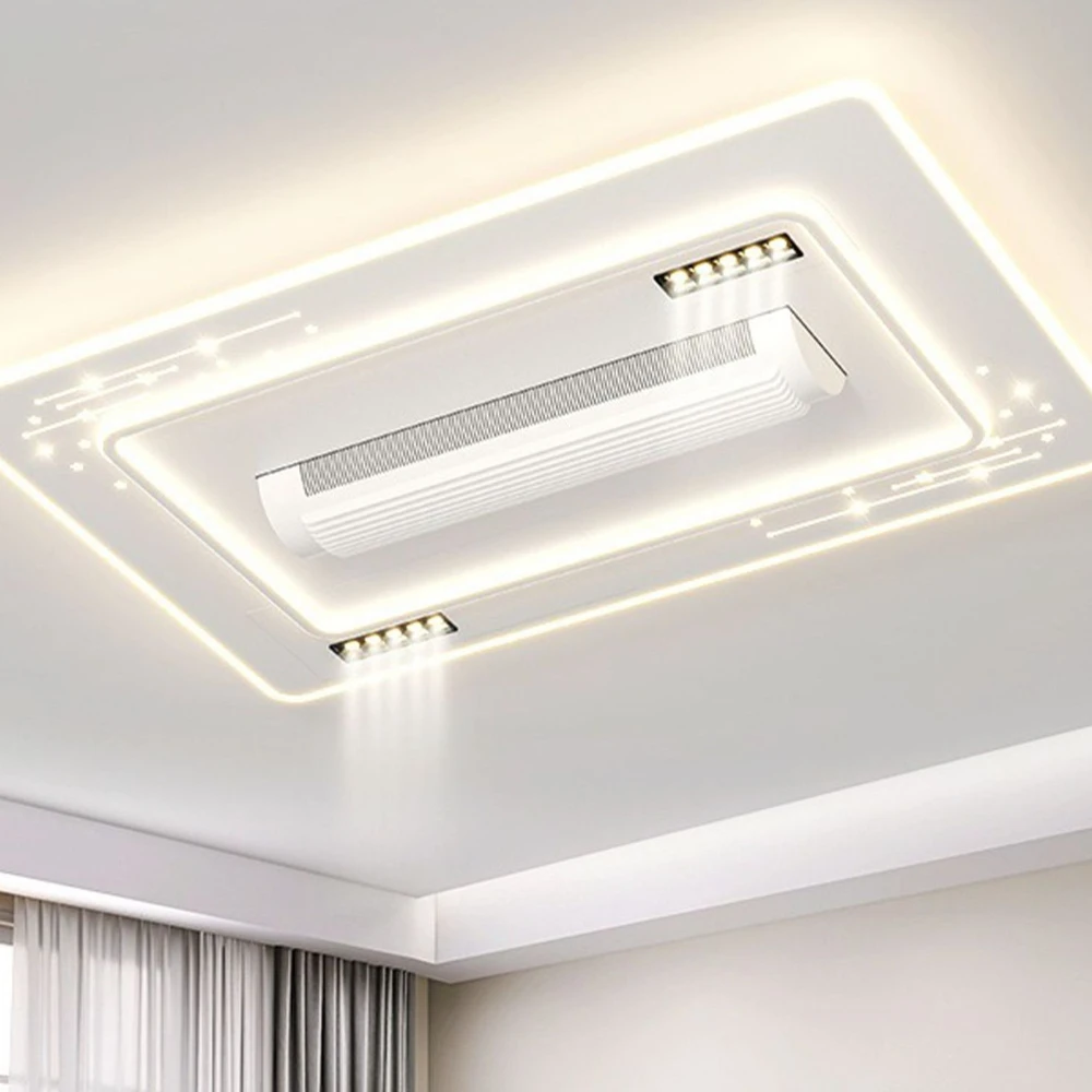 The fourth generation of new large wind drum bladeless fan light living room bedroom small spot light silent ceiling fan light