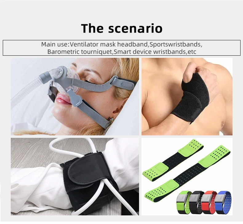 Customizable Breathable UBL Nylon Spandex Laminated Fabric for CPAP BiPAP Ventilator Masks Smart device wristbands