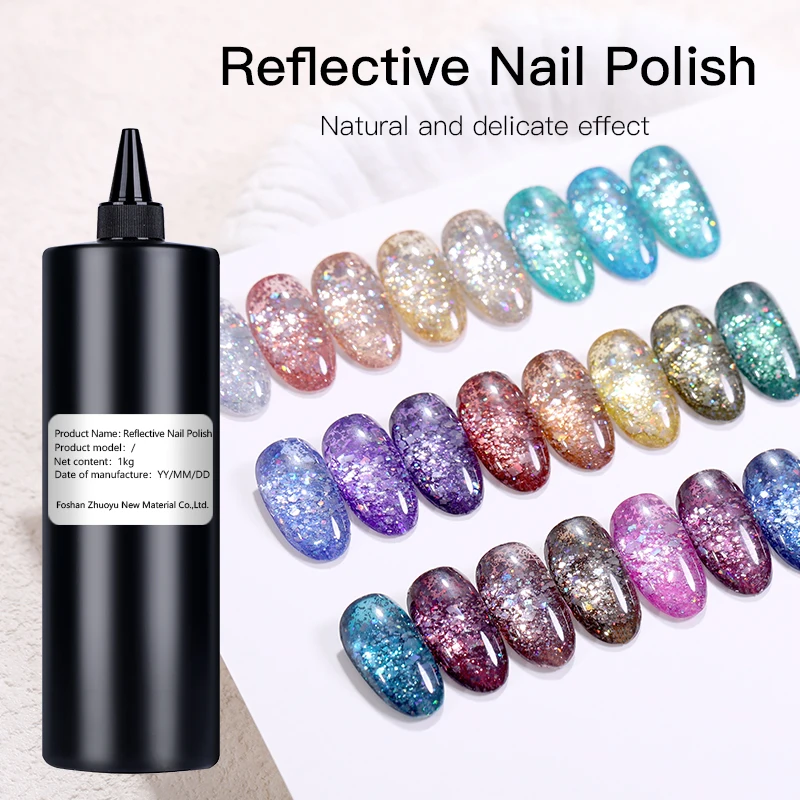 Factory Wholesale Nail Glitter Private Label 60 Colour Jelly Collection Set Reflective Gel Nail Polish