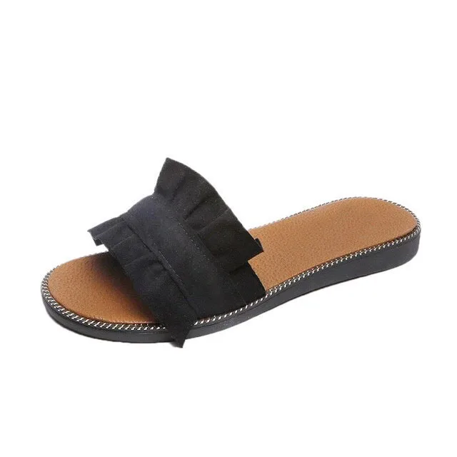 2019 spring and summer new macrame casual ladies sandals flat bottom beach slippers