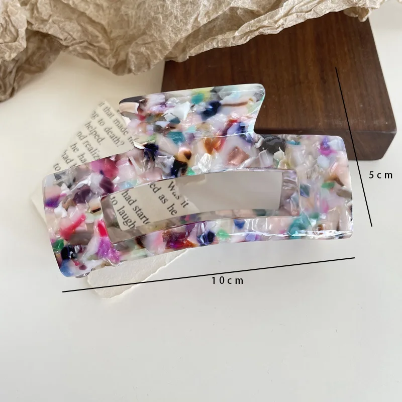 Shark clip temperament all environmental protection disc hair clip square clip hollow floral acetic acid plate hair grab