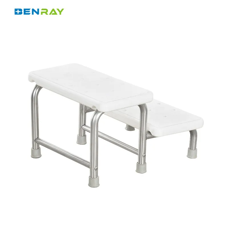 Hospital Furniture Medical With Ribber Platform 2 Step Ladder Folding Ladder Stool With Non-slip Pedal Aluminum Alloy 2 Steps St