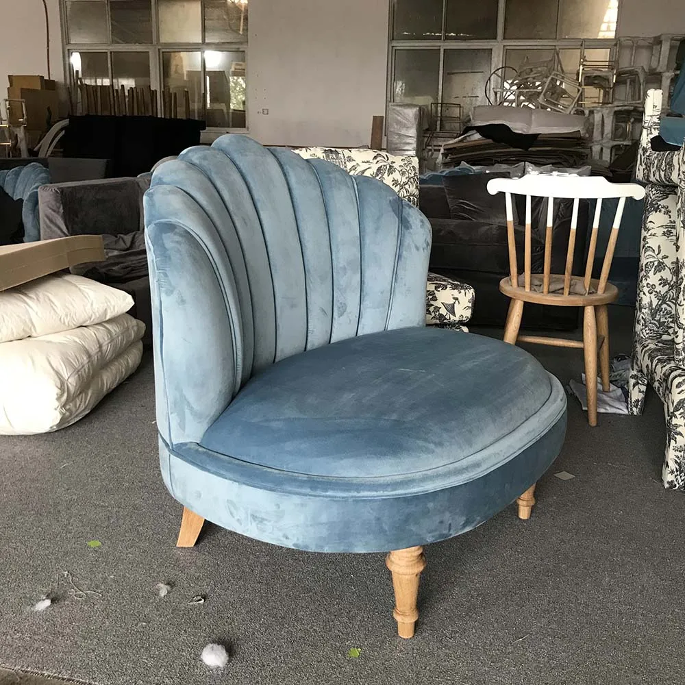 Modern Light Luxury Velvet Button Tufted Antique French Style Living Room Chair