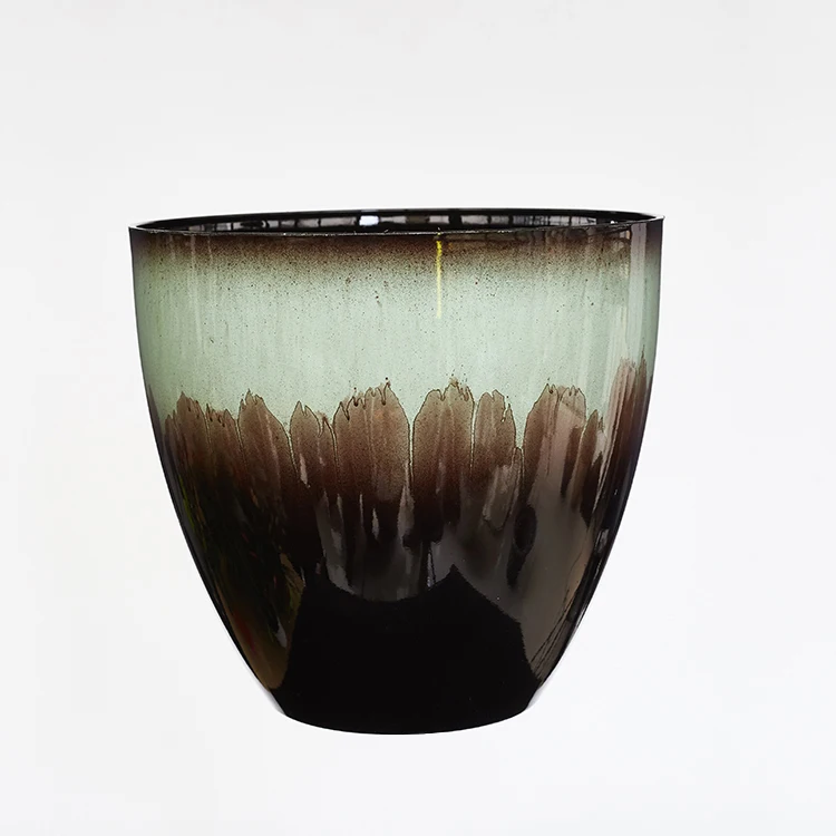 plant pot factory egg shape resin pottery plastic large modern style glazed effect ceramic face flower pot planters