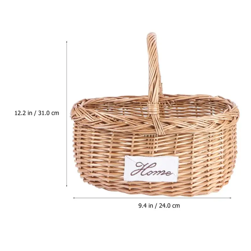 Retro Wild Natrual Rattan Storage Baskets Wicker Suitcase for Makeup or Travel or Picnic