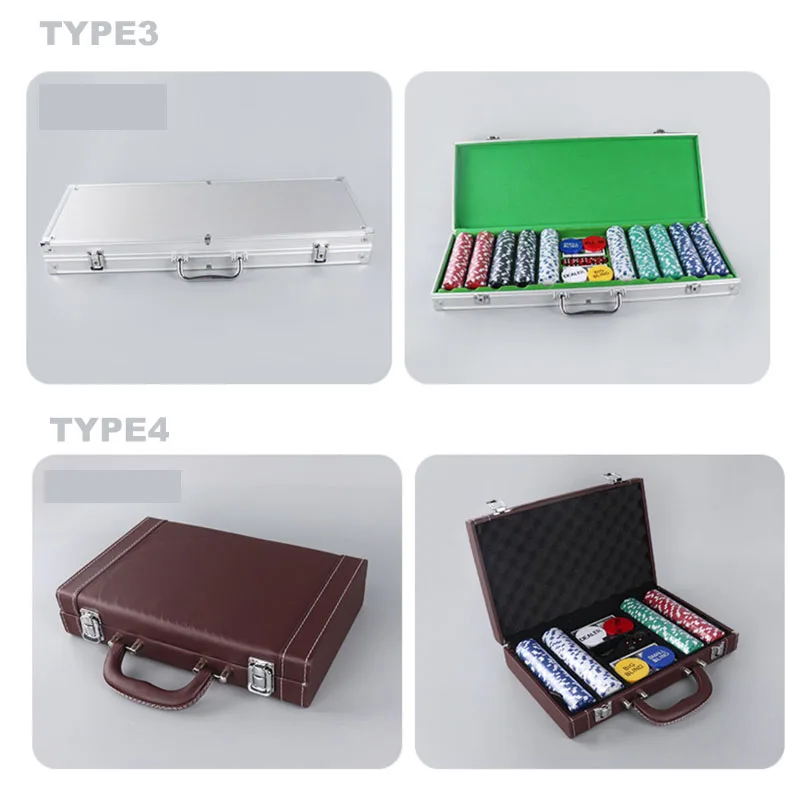 Wholesale Professional Custom Logo poker chips set 200 300 500 1000 chips with aluminum box